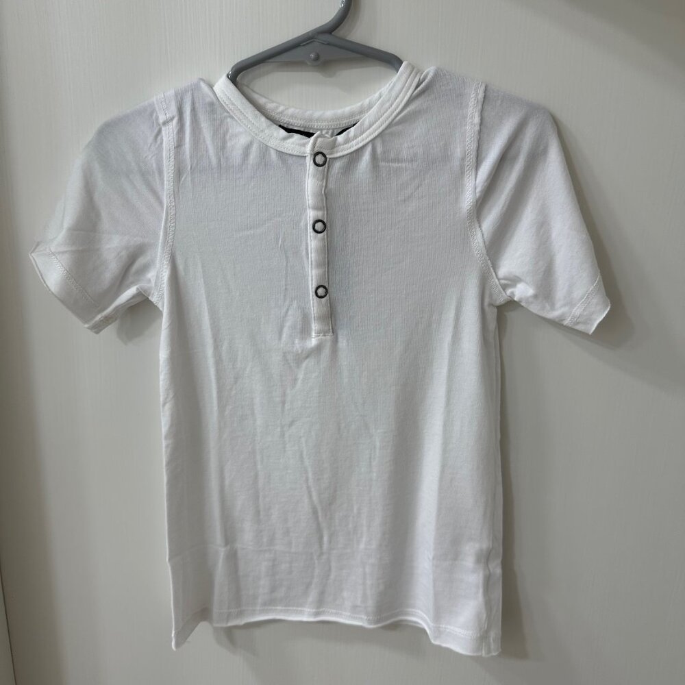 Miki Miette White Snap Classic T-Shirt, Size 24 Months, NWT